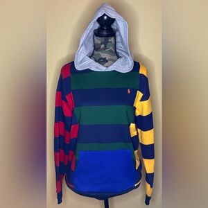 Polo Ralph Lauren Boys Youth Hoodie Sweatshirt Multicolor Stripe Large